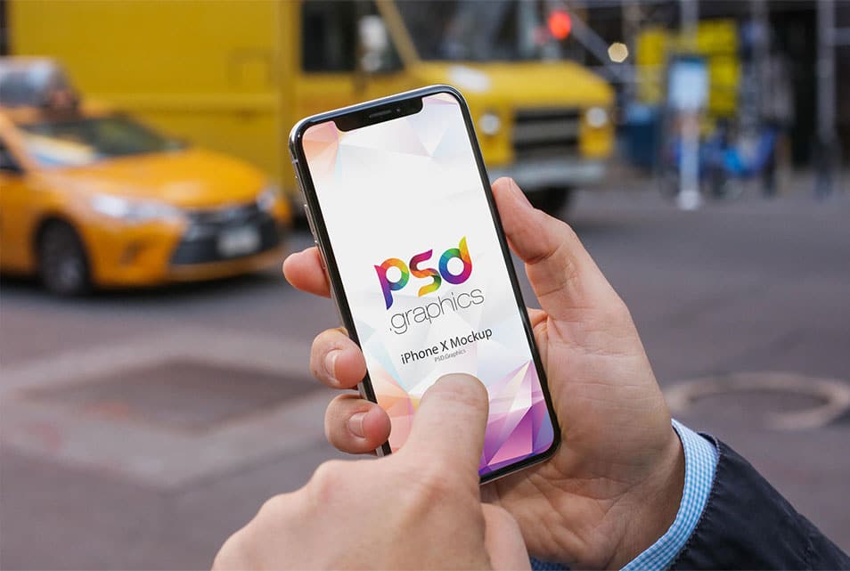 iPhone X Outdoor Mockup Free PSD