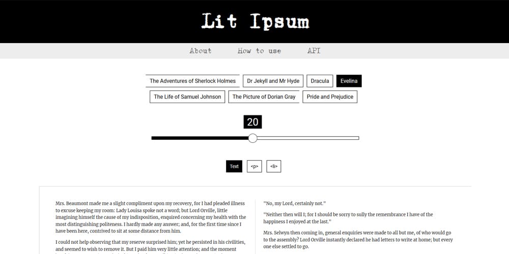 Dummy Text Generators and Tools 65 Lit Ipsum