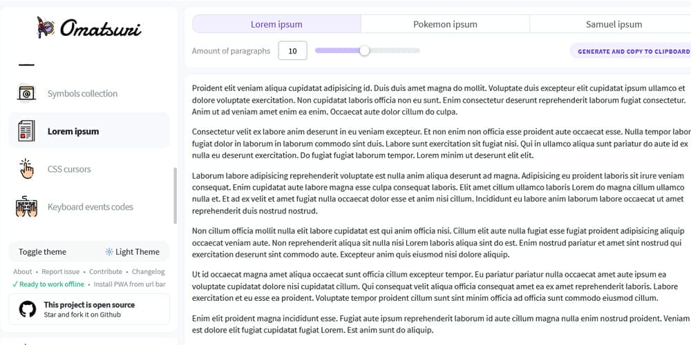 Dummy Text Generators and Tools 56 omatsuri lorem ipsum