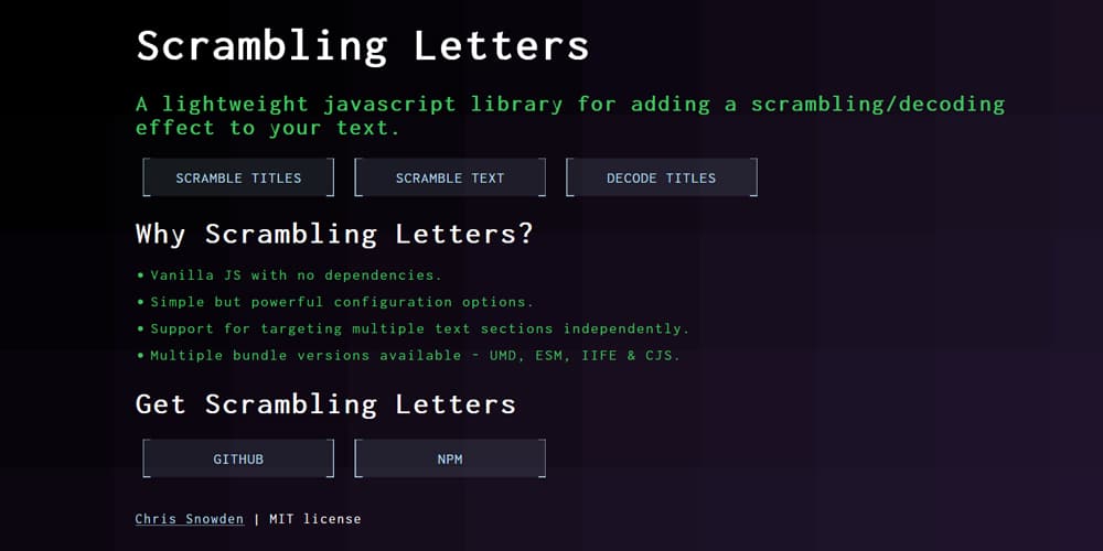 10 + JavaScript Text Effect Libraries 15 scrambling-letters