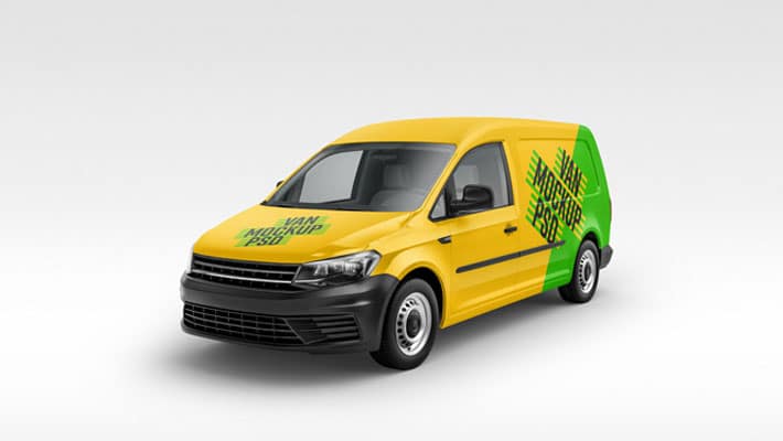 6 Angles Panel Van MockUp PSD