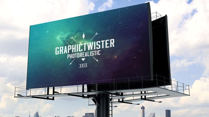 Billboard Mockup With Separated Background