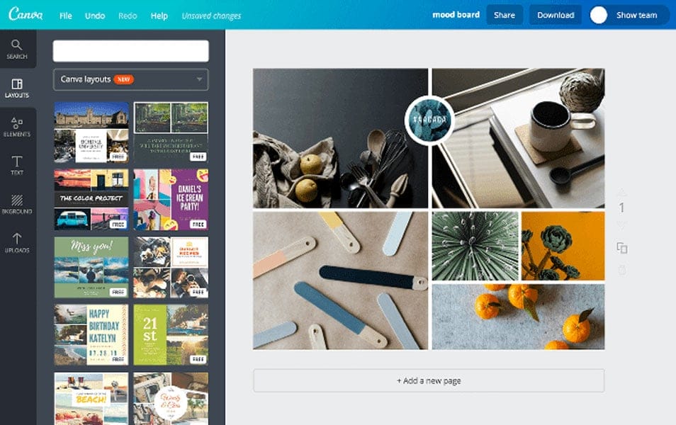 Canva - Mood Board Creator