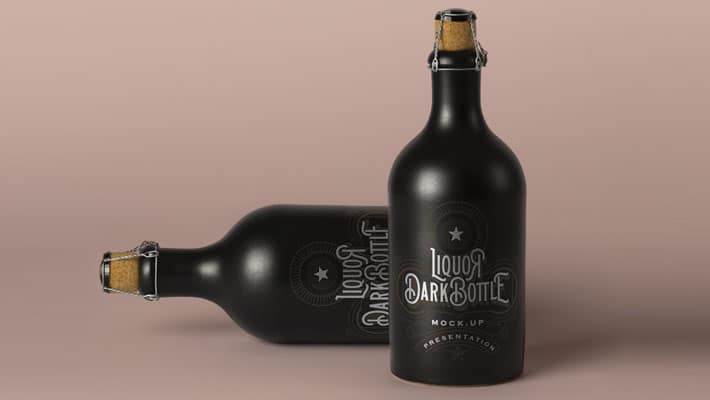 Dark PSD Liquor Bottle Mockup