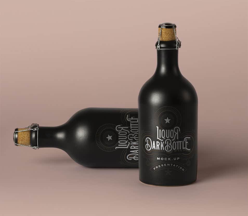 Dark PSD Liquor Bottle Mockup