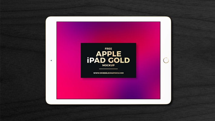 Free Apple iPad Gold Mockup