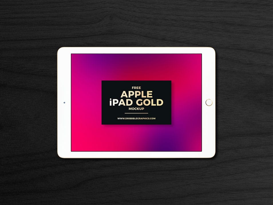 Free Apple iPad Gold Mockup
