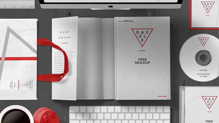 Free Book Cover Mockup Scene