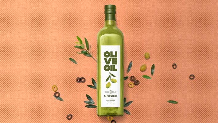 Free Customizable Glass Bottle Mockup