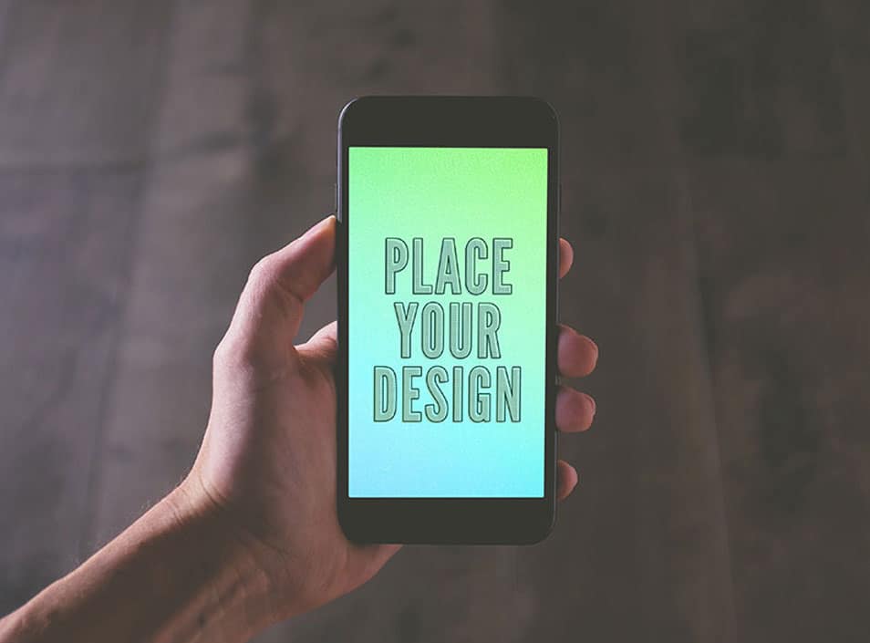 Free Jet Black iPhone 7 Plus Photo Mockup PSD