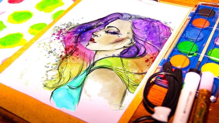 Free Watercolor Mockup PSD