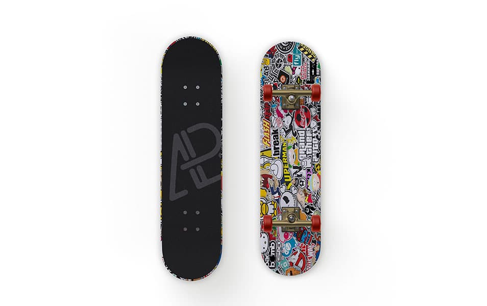 Front and Back Customizable Skateboard Mockup