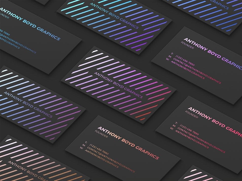Modern Customizable Business Card Grid Mockup