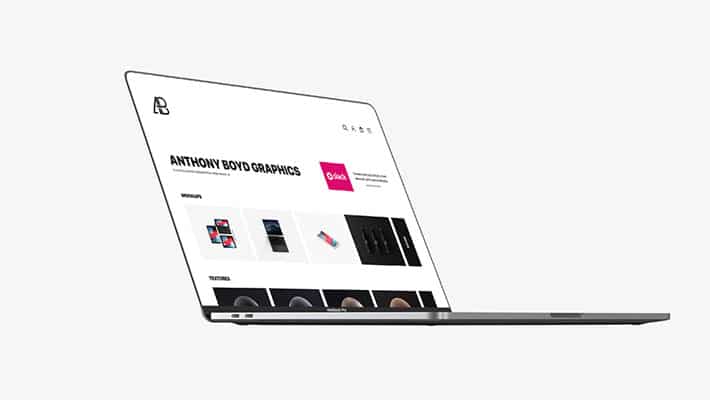 Side View Bezel-Less Macbook Pro with Touch Bar Mockup