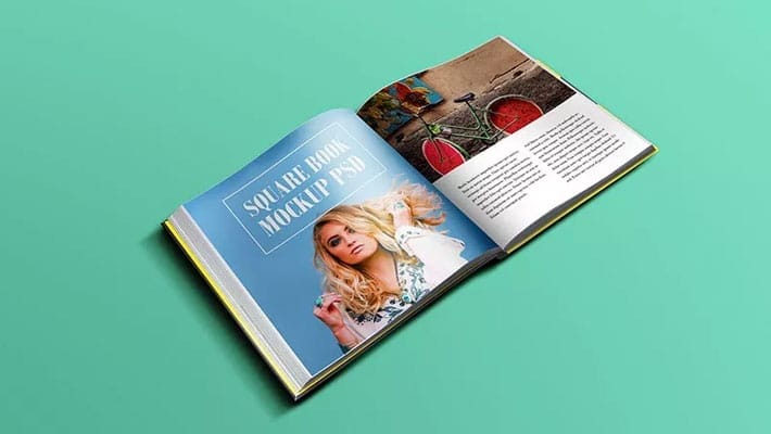Square Book Mockup PSD