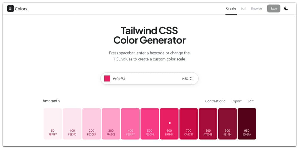 Tailwind CSS Color Generator