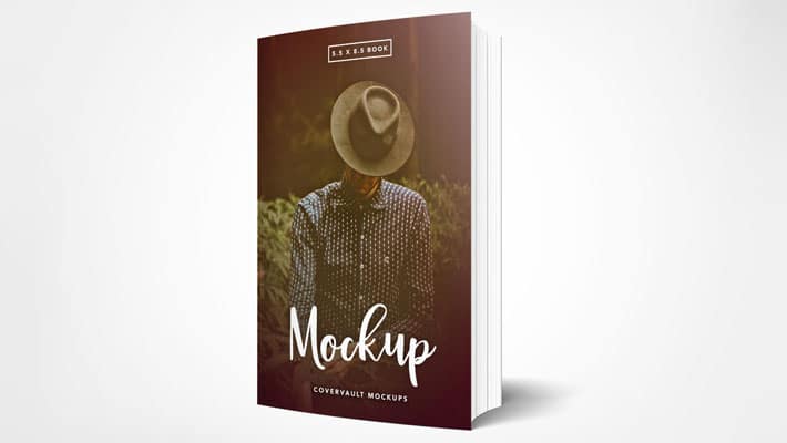 5.5 x 8.5 Standing Paperback Book Mockup