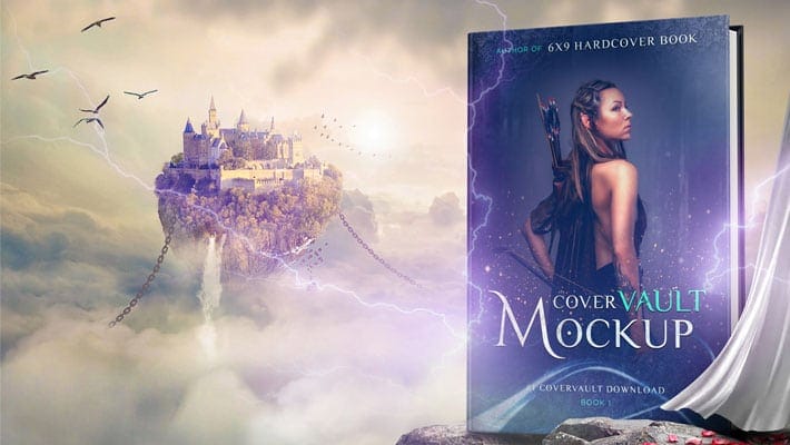 6 x 9 Sky Fantasy Hardcover Book Mockup