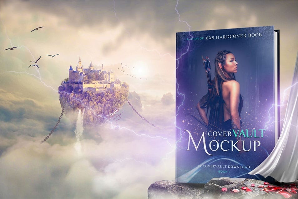 6 x 9 Sky Fantasy Hardcover Book Mockup