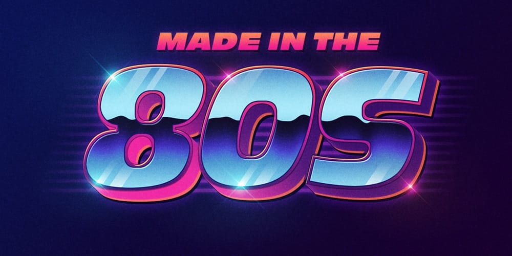 80's Style Text Effect PSD