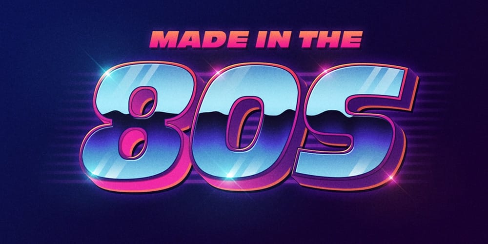 Latest Free Photoshop Text Styles & Effects 158 80's Style Text Effect PSD