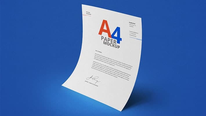 A4 Paper Mockup PSD