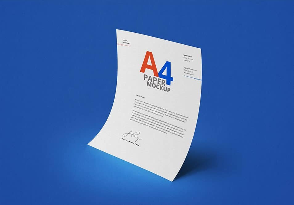 A4 Paper Mockup PSD