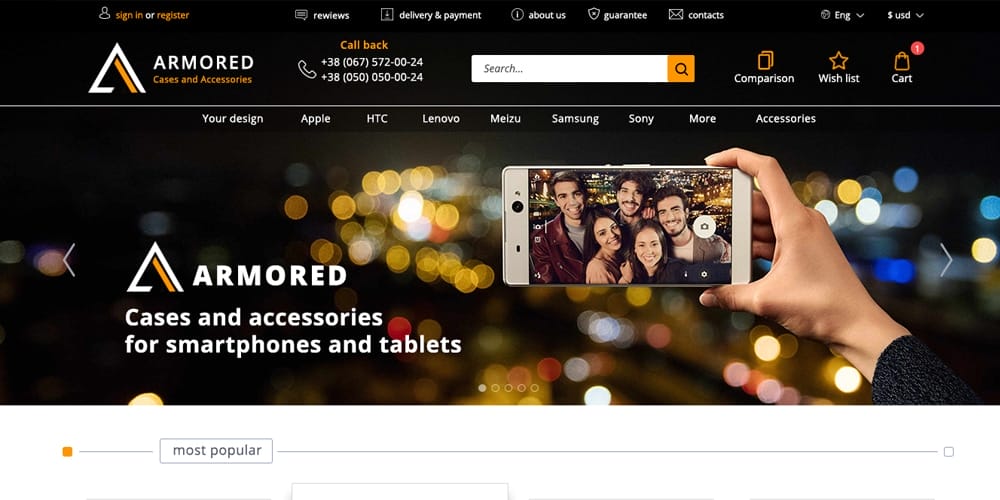 Free Ecommerce Web Templates PSD 68 Armored Black Ecommerce Website Template