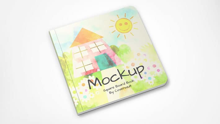 Children’s Square Board Book Mockup Flat