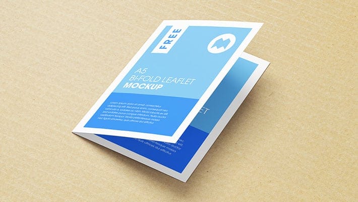 Free A5 Bi-fold Leaflet Mockup