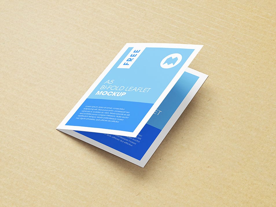 Free A5 Bi-fold Leaflet Mockup