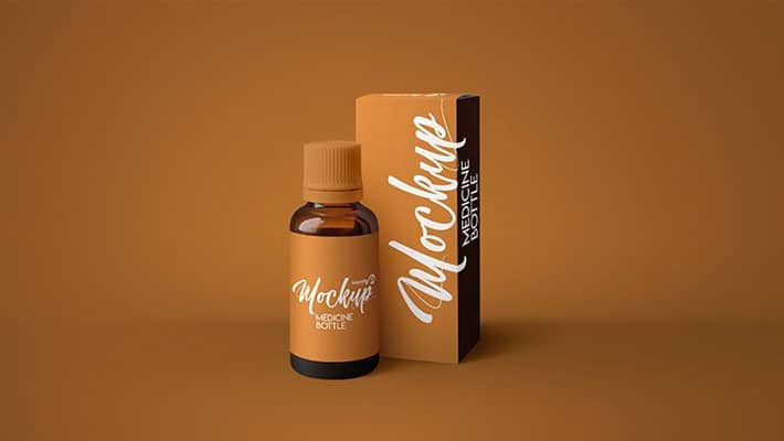 Free Amber Medicine Bottle MockUp in 4k