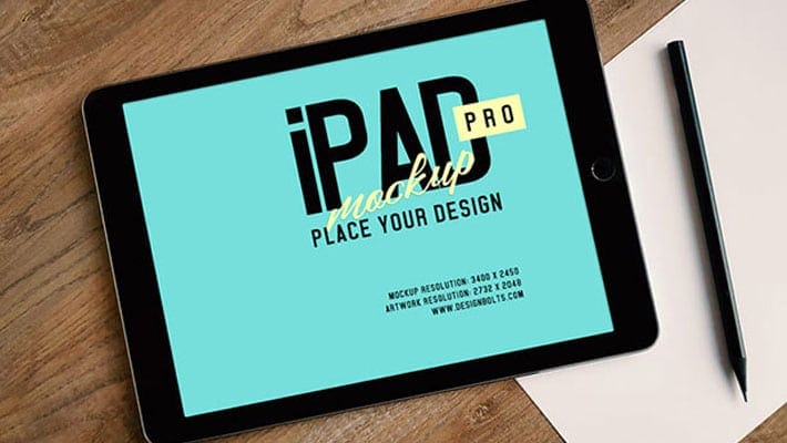 Free Apple iPad Pro Photo Mockup PSD