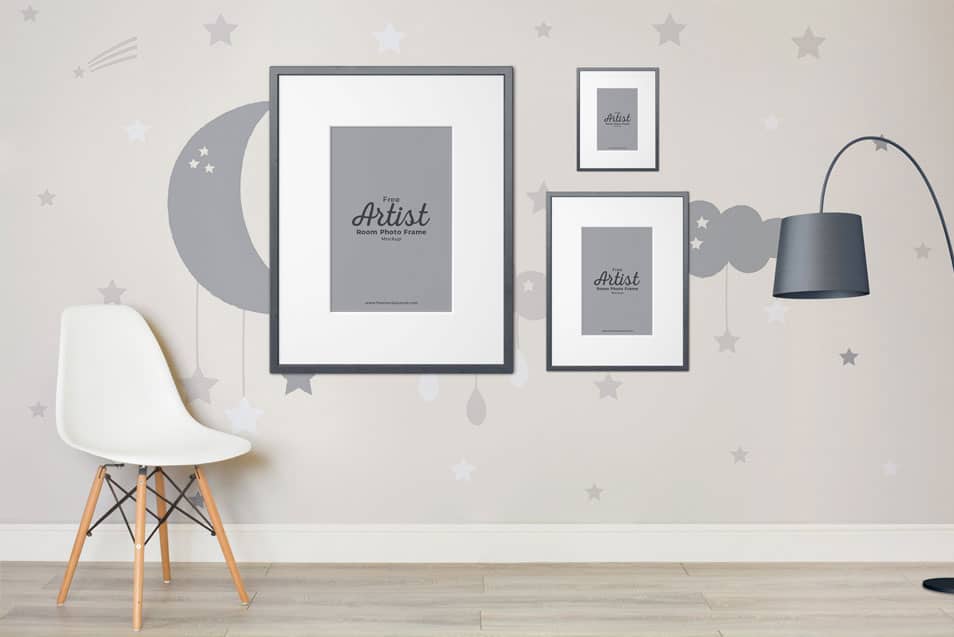Free Artist Room Frame Mockup