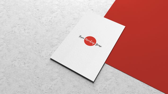 Free Business Card Mockup on Marbal Background