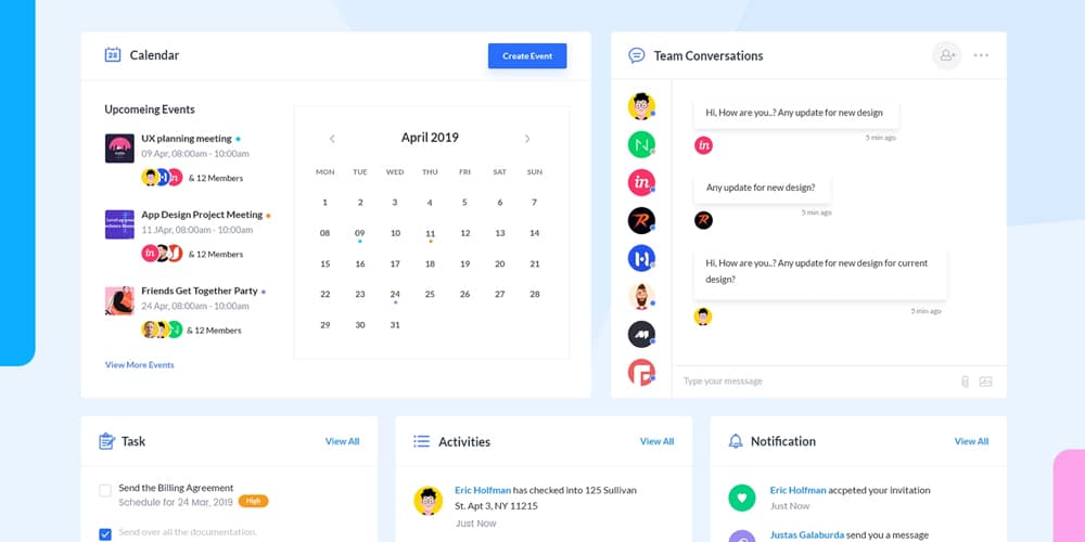 Free Dashboard UI Design PSD 3 Free Dashboard UI Kit