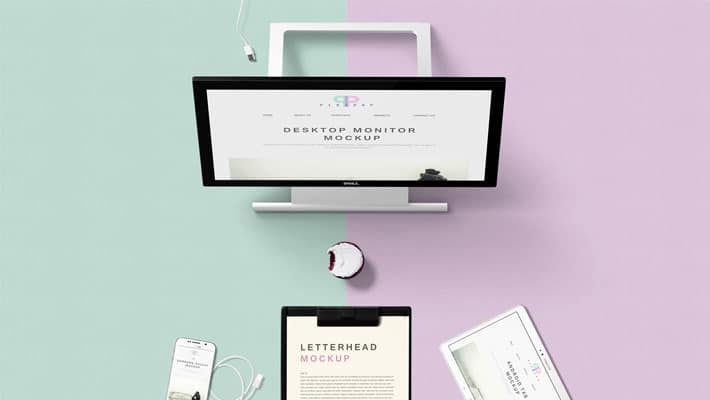 Free Desktop Monitor Mockup