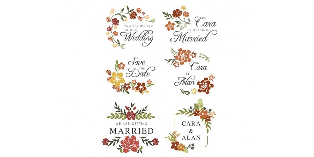 Free Floral Wedding Labels