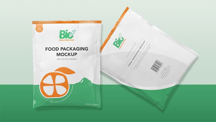 Free Foil Sachet Mockup