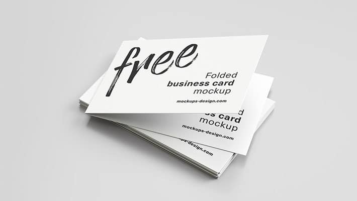 Free Folded Business Card Mockup