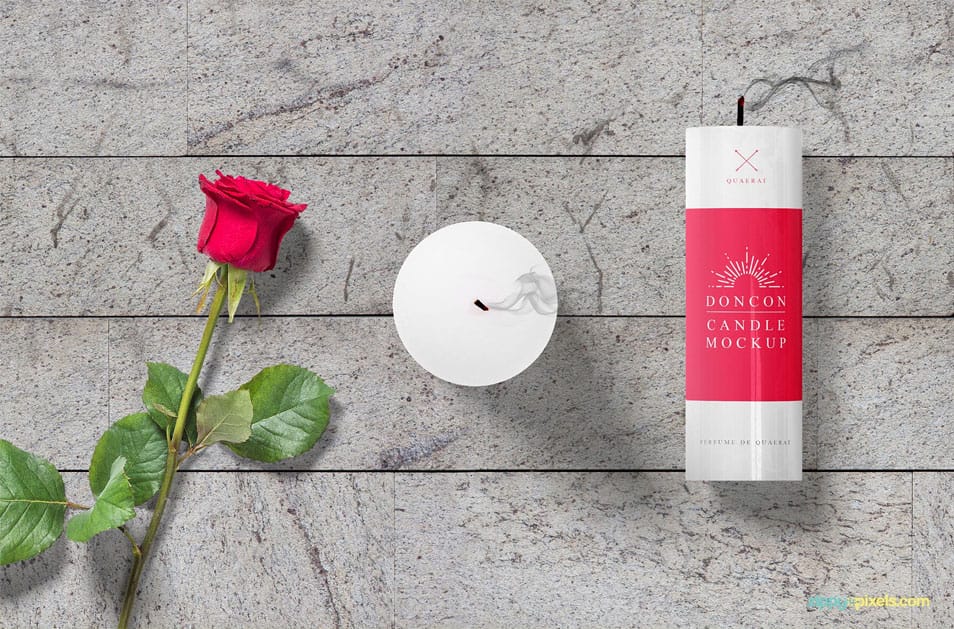 Free Gorgeous Candle Mockup Scene