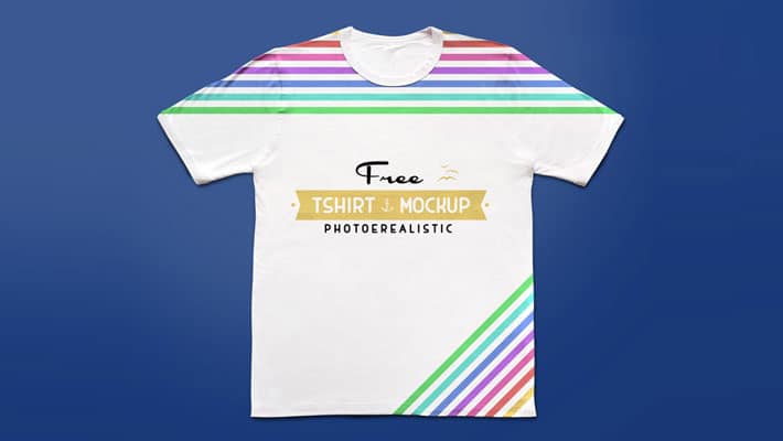 Free Half Sleeves White T-shirt Mockup PSD