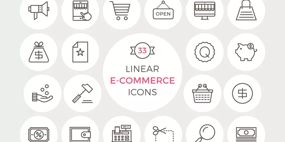 Latest Free E-commerce Icon Sets 6 Free Linear E-Commerce Icons