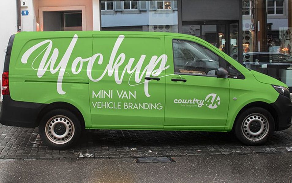 Free Mini Van Vehicle Branding MockUp in 4k
