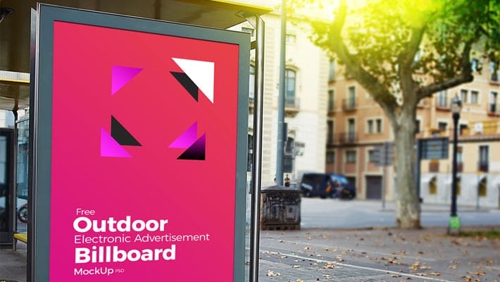 Free Outdoor Electronic Advertisement Billboard Mockup PSD