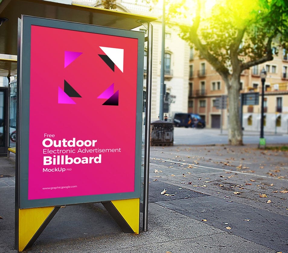 Free Outdoor Electronic Advertisement Billboard Mockup PSD