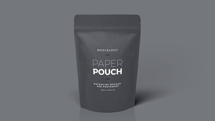 Free Paper Pouch Packaging Mockup