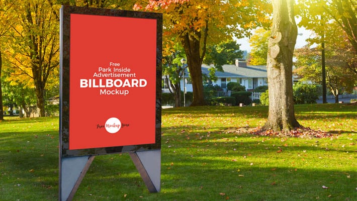 Free Park Inside Advertisement Billboard Mockup PSD