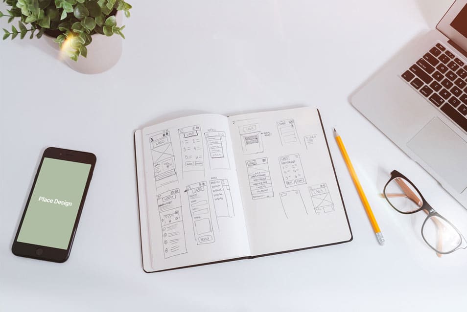 Free Sketchbook & iPhone 7 Mockup PSD for UI Designers