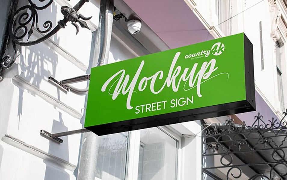 Free Street Sign MockUp in 4k